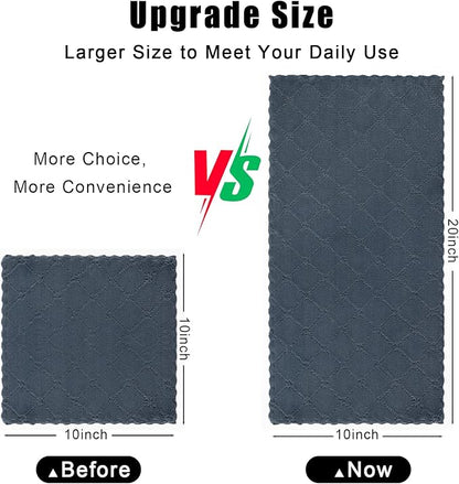 Homaxy 12 Pack Dish Towels for Kitchen (10 x 20 Inches, Dark Grey), Super Soft and Absorbent Coral Velvet Dish Cloths for Washing Dishes, Nonstick Oil Fast Drying Microfiber Cleaning Cloth