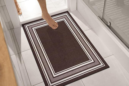 Modern Bordered Non Slip Indoor Runner Rugs for Living Room 2x3 Area Rugs for Kitchen, Rug for Bedroom, and Hallway, Stain Resistant Easy Cleaning Non Shedding Brown 2 x 3