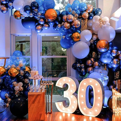 PartyWoo Metallic Blue Balloons 50 pcs 12 Inch Chrome Blue Latex Helium Balloons for Graduation Wedding Baby Shower Engagement Wedding Gender Reveal Birthday Party Decorations Blue-G106