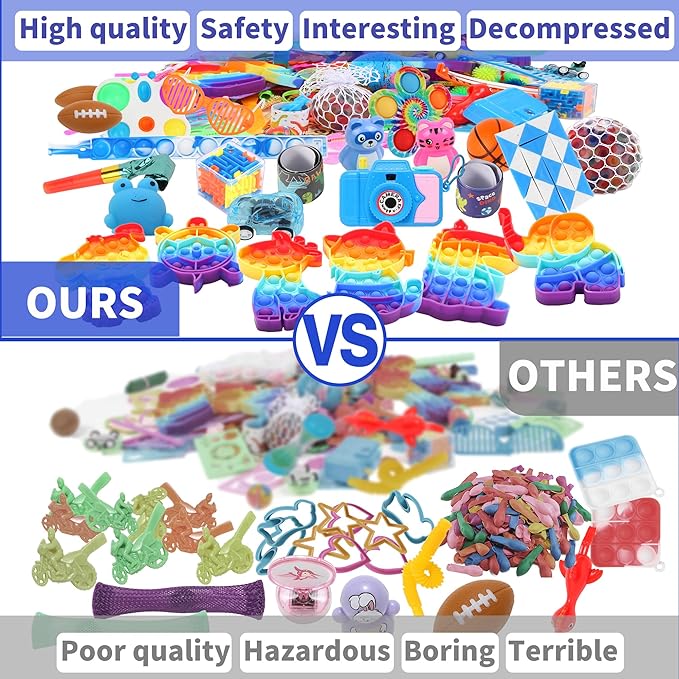 1000 Pcs Party Favors for Kids, Fidget Toys Bulk, Birthday Gift Toys, Fidgets Stocking Stuffers, Treasure Box Party, Goodie Bag Carnival Prizes, Pinata Filler Stuffers Classroom