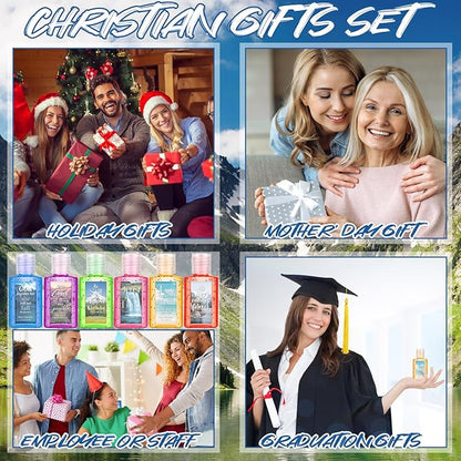 Frienda 24 Set Christian Hand Sanitizer Gift Religious Travel Size Hand Sanitizer Church Bible Verse Mini Bulk Thank Christian Gift for Women Teacher Coworker Team Christmas Party Favor Bag Stuffer