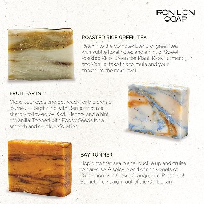 ILS Soap co. Original 6 Formulas - All Natural Bar Soap for men and women - Plant Based, Cold Process and Handmade in the USA for All Skin Types and conditions for face and body (6 Pack)