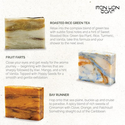 ILS Soap co. Original 6 Formulas - All Natural Bar Soap for men and women - Plant Based, Cold Process and Handmade in the USA for All Skin Types and conditions for face and body (6 Pack)