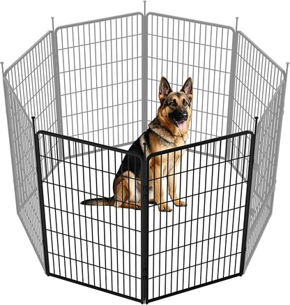 SunsGrove Dog Playpen Outdoor, Heavy Duty 45 Inch 2 Panels Play Pen for Large Dogs, Free and Safe Play Dog Fence, Black