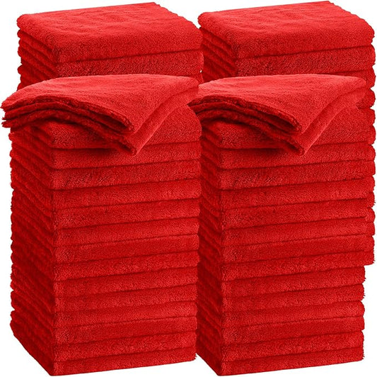 Shimeyao 30 Pcs 16 x 16 Inch Edgeless Microfiber Plush Towels for Cars Detailing Drying Wash Polishing Absorbent Cleaning Cloths, 500 GSM (16 x 16 Inch, Red, 30 Pcs)