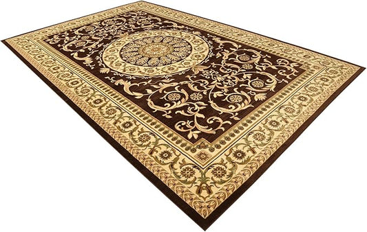 Rugs.com Chateau Collection Rug – 10x16 Brown Medium-Pile Rug Perfect for Living Rooms, Large Dining Rooms, Open Floorplans