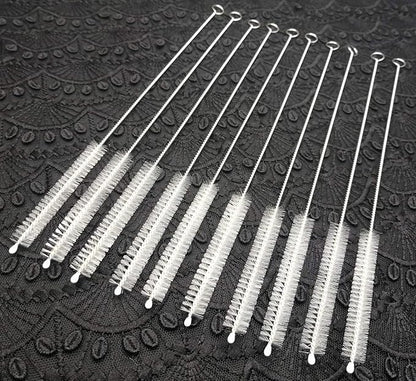 Straw Cleaner Brush for Stanley Cup, Pipe Cleaners Extend 10in Length x 2/5in diam, Straw Cleaning Brush for Tube, Tube Cleaner with Nylon Bristles and Stainless Steel Handle Set of 10 Pack