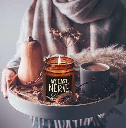 Boss's Last Nerve Candle - Funny Boss Gifts for Women Men - Relaxing Gift for Boss Female, Boss Lady - Fun Bosses Day, Birthday, Thank You for Coworker Nurse Friend - Natural Soy Wax Candle