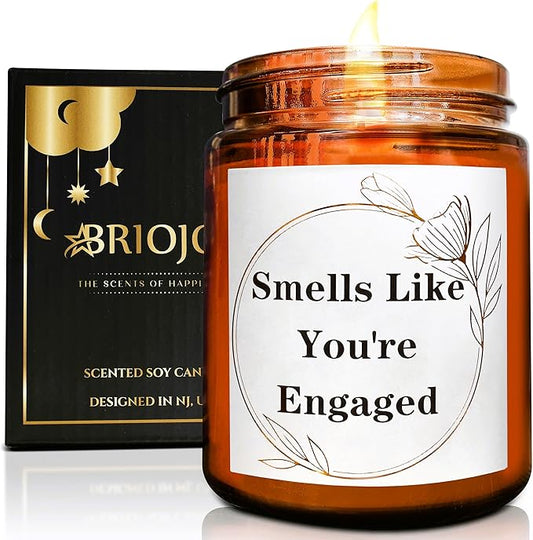 You're Engaged Candle - Engagement, Bridal Shower Gifts for Her - Relaxing Candles for Women Stress Relief - Best Gift for Newly Engaged Couples - Lavender Vanilla Soy Scented Jar Candle