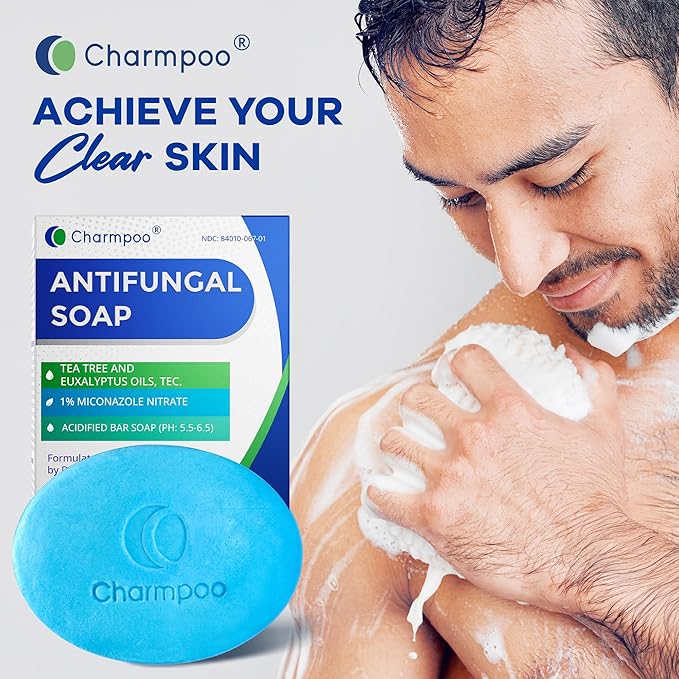 Antifungal Soap Bar for Itchy Skin: Helps Relieve Athletes Foot & Fungal Discomfort – Moisturizing pH-Balanced Gentle on Sensitive Skin for Body & Feet - 4.5 oz