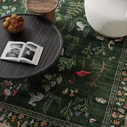 Machine Washable Rug for Living Room: 9x12 Area Rugs for Bedroom Stain Resistant Non Slip Low Pile Soft Lightweight Carpet Rug for Kitchen Dining Room Farmhouse Nursery Kids Room Playroom Indoor