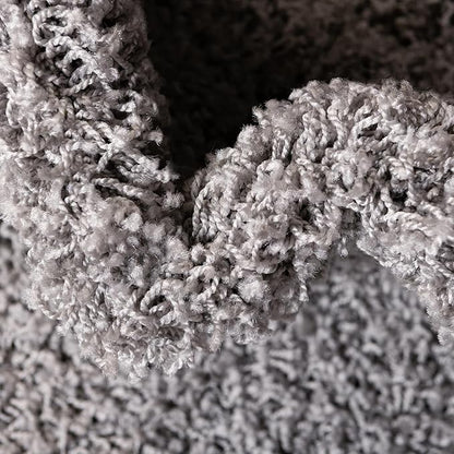 Unique Loom Solid Shag Collection Area Rug (4' 1" x 6' 1" Rectangle, Cloud Gray)