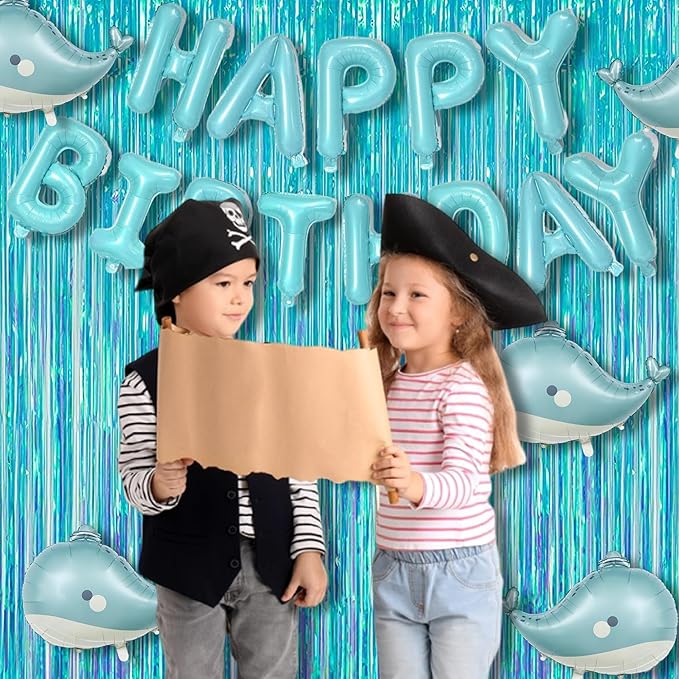 BRAVESHINE Iridescent Blue Foil Fringe Backdrop - 2 Pack 3.2x6.5 ft Holographic Tinsel Streamers Curtains for Christmas/Frozen/Winter’s Snowflake/Birthdays/Mermaid/Sea Party Decorations