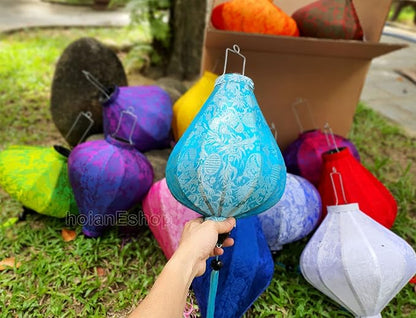 Wedding Lanterns Bulk Vietnamese Silk Lanterns 16'' for Christmas Decoration New Year Decor Garden Party Decoration (Set 50 pcs)