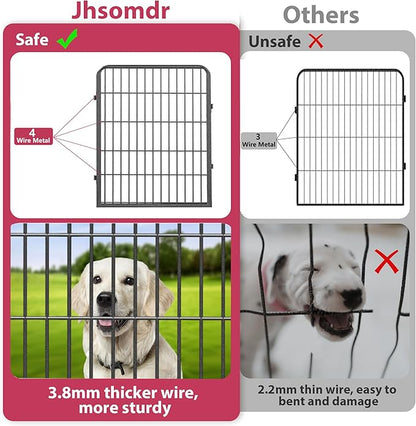 Dog Playpen, 32inch 10 Panels Outdoor Dog Fence Indoor Dog Pen Anti-Rust Pet Puppy Pen Dog Exercise Pen with Lock for Medium Small Dogs, Portable Pet Fence for Yard RV Camping
