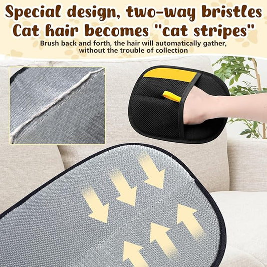 Pet Hair Removal Glove for Cats & Dogs,Upgrade Efficient Grooming Gloves for Pet Hair, Cat Grooming Gloves for Hair Removal, Reusable Pets Hair Remover Glove, Removal Gloves for Pets Hair (2 PCS)