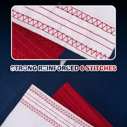 American Flag 15x25 ft TearProof Series, Heavy Duty Tough Spun Polyester USA Flags High Wind, US Flags for Outside Outdoor with Durable Embroidered Stars Sewn Stripes, 6 Brass Grommets