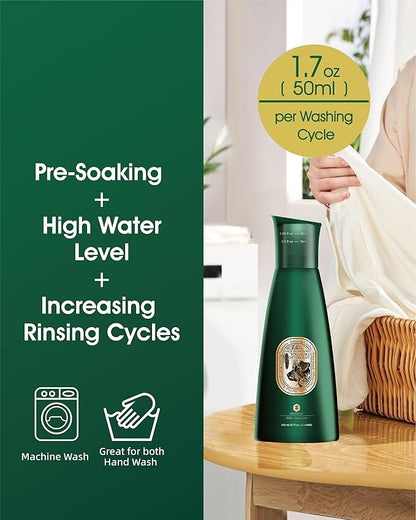 Pet Hair Remover for Laundry, 6-in-1 Dog Laundry Detergent Concentrate (Non-Dissolving), Repels Up to 90% Fur, Odor & Stain Remover, Cedar Scent, 27 fl oz, 32 Loads