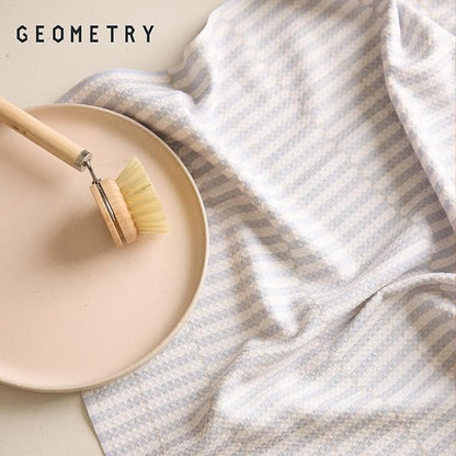 GEOMETRY Kitchen Tea Towels - Quick Dry Microfiber Dish Towels for Kitchen - Ensemble Neutre 18" x 30" - 2 Pack