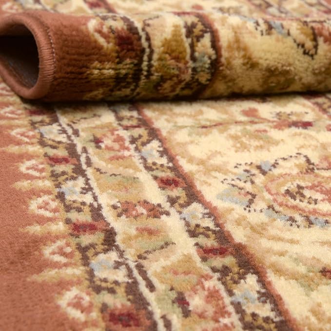 Rugs.com Aditi Collection Rug – 2' 7 x 10' Runner Brick Red Low Rug Perfect for Living Rooms, Large Dining Rooms, Open Floorplans