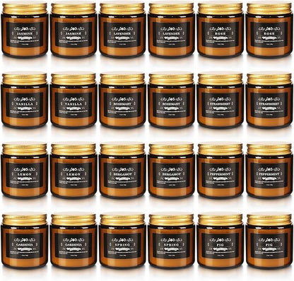 24 Pcs Scented Candles with Added Natural Essential Oils, 3.05oz, Suitable for Various Festivals, Parties, Yoga, and Home Scene