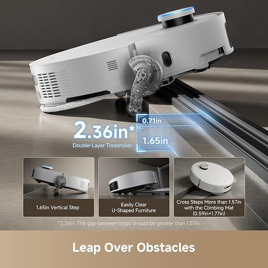 DREAME X50 Ultra Complete Robot Vacuum and Mop with Auto-Empty and Mop Self-Cleaning, 20,000Pa Suction, Obstacle Avoidance and 360° Navigation, Corner to Edge Deep Cleaning, Detangling Brush (White)