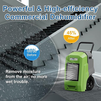 ALORAIR 180 Pints Commercial Dehumidifier with Pump Drain Hose, Smart Wi-Fi Dehumidifier for Large Basement, Industrial or Commercial Space, Smart Wi-Fi, 5 Years Limited Warranty