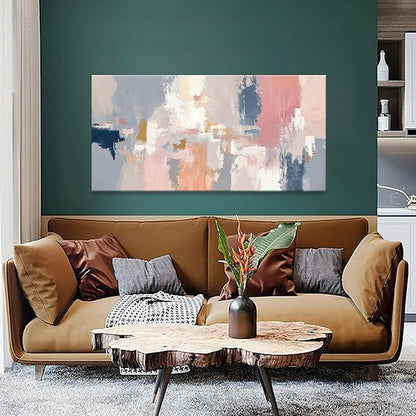 Abstract Pink And Gray Wall Art Decor Modern Artwork Decorations Canvas Prints Pictures Minimalist Wall Art For Bedroom Living Room Kitchen Bathroom 24x48 Inch Home Wall Decor