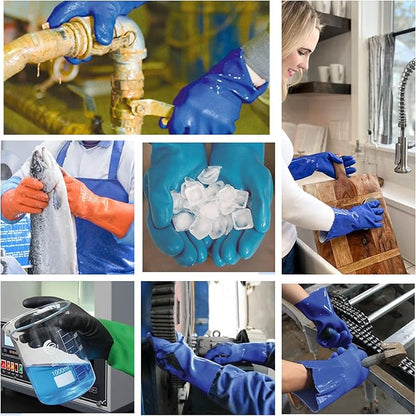Kitchen-Star Ultimate Rubber Household PVC Gloves with Comfortable Cotton Lining, Anti-Slip surface, Kitchen Dishwashing, Extra Thickness, Kitchen Cleaning, Working, Painting, Pet Care (Medium, Green)