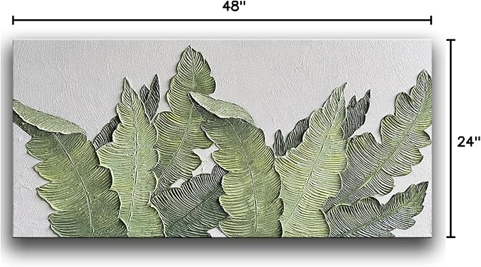 YaSheng Art-Canvas Wall Art with 3D Hand Painted Textured Modern Large Oil Painting Contemprary Aesthetic Floral Pictures for Living Room Bedroom DinningDecor (24x48inch, YS170)