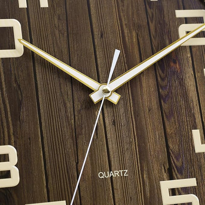 NUOVO 14Inch Wall Clock Dark Brown Number Quartz Large Decorative Silent Wall Clock Countryside Decorative Quiet Clock for Kitchen Home Office