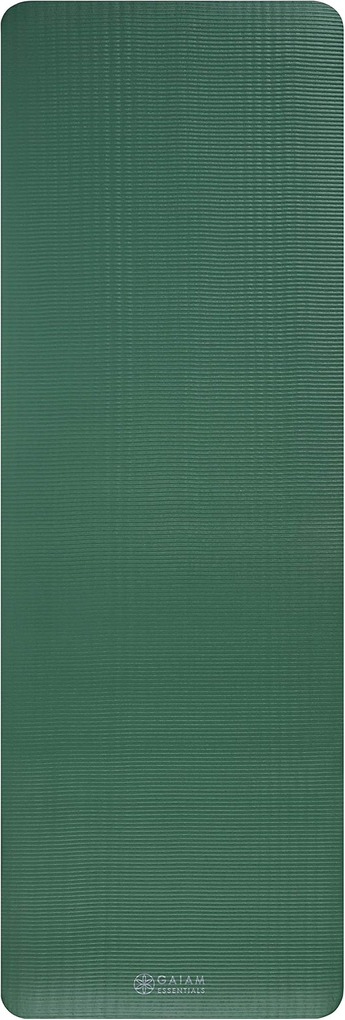 Gaiam Essentials 2/5" Thick (10mm) Yoga & Pilates, Fitness & Exercise Mat with Easy-Cinch Carrier Strap Cushion Support For Fitness and Gym Workouts
