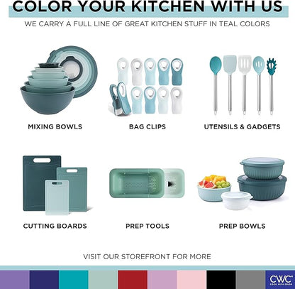 COOK WITH COLOR Food Clips - Wide Heavy Duty Chip Clips, Large Bag Clips for Food Storage with Air Tight Seal Grip, Pack of 16, Teal