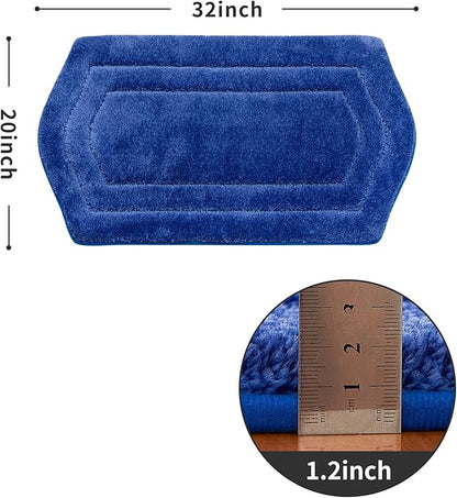 COSY HOMEER Extra Thick Bath Linen Sets Rugs for Bathroom - Anti-Slip Bath Mats Soft Plush Yarn Shaggy 100% Strong Polyester Bedroom Water Absorbent(Blue,20x32 - Inches)