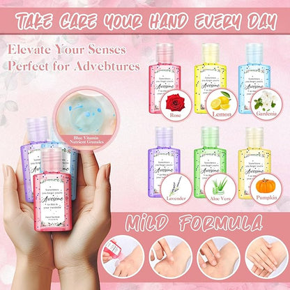 Frienda 24 Sets Christmas Thank You Hand Sanitizer Bulk Gift Set Mini Travel Size Hand Sanitizers with Organza Bags Tags Appreciation Gift for Women Employee Coworker Team Teacher Nurse Graduation