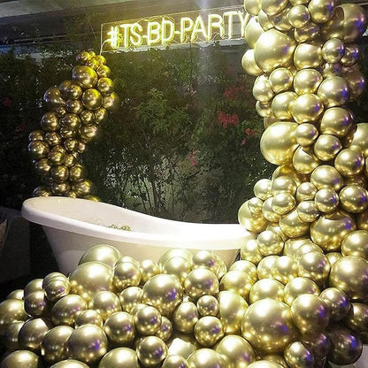 PartyWoo Metallic Gold Balloons 50 pcs 12 Inch Light Gold Balloons for Graduation Baby Shower Gender Reveal Christmas Wedding New Year Anniversaries Birthday Party Decorations Gold-G129