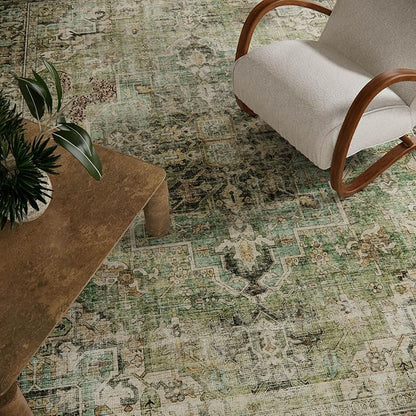 5x7 Area Rugs for Living Room: Washable Bedroom Rug Boho Vintage Rugs Stain Resistant Non Slip Low Pile Soft Lightweight Carpet for Kitchen Dining Room Farmhouse Nursery Kids Room