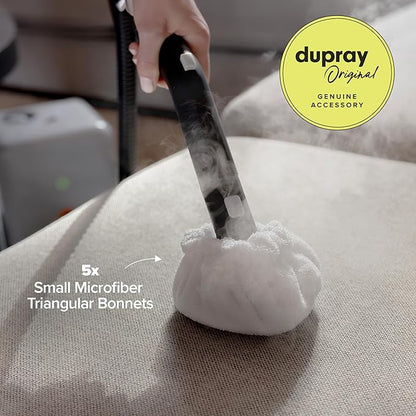 Dupray Small Triangle Bonnets – Reusable Microfiber Cleaning Pads for Steam Cleaners, Precision Fit Steam Mop Accessories for Hard Floors, Tiles, Grout – Pack of 5