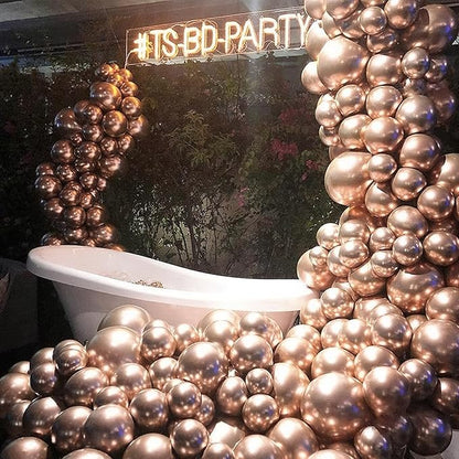 PartyWoo, 50 pcs Champagne Gold Metallic Balloons, 12 Inch, Non-Toxic, Event Planners, Party Hosts, Birthday, Wedding Decorations