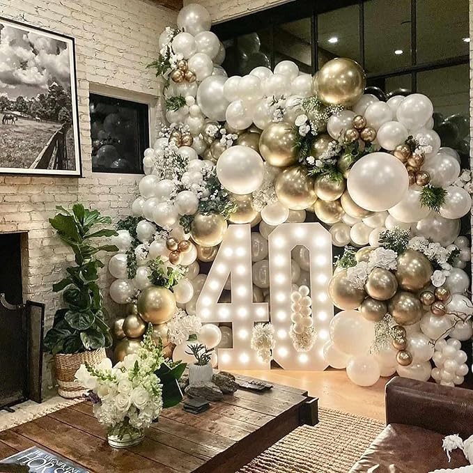 KALOR 12 Inch White Balloons, 50 Pcs Latex Helium Balloons for Kid's Birthday Party, Baby Shower, Wedding, Graduate Party Decorations
