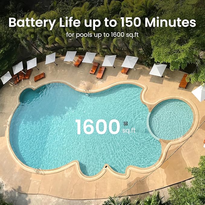 AIPER Seagull Pro Cordless Robotic Pool Cleaner, WavePath Navigation, Wall-Climbing, Quad-Motor, 150 mins Runtime for Inground Pools up to 1,600 sq.ft