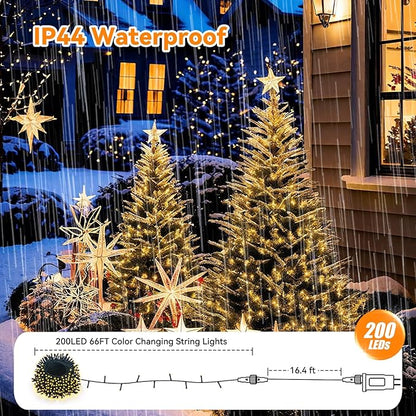 LitHome 66ft 200Led Color Changing String Lights with Remote,35 Colors RGB Christmas Lights with Timer,Dimmable Led String Light Outdoor,Xmas Tree Light Indoor Plug in for Halloween Fall Party Decor