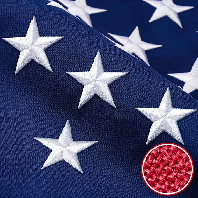 American Flag 2x3 FT TearProof Series, Heavy Duty Tough Spun Polyester USA Flags High Wind for Outside Outdoor with Durable Embroidered Stars Sewn Stripes Brass Grommets
