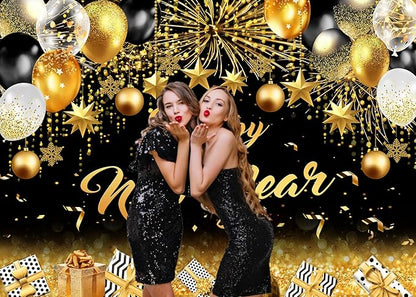 Dudaacvt 7X5FT Happy New Year Party Backdrop Happy New Year Banner for 2026 Party Decoration, 2026 Family Holiday Party Banner