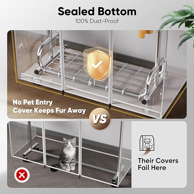 HOKEEPER Clothes Rack with Cover Clothing Racks for Hanging Clothes Heavy Duty Garment Rack, Adjustable Coat Rack with Lockable Wheels, Portable Closet for Bedroom, Living Room Laundry, Balcony