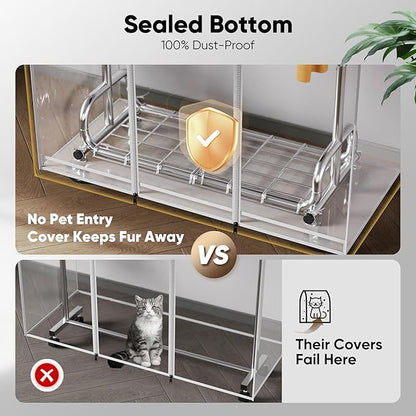 HOKEEPER Clothes Rack with Cover Clothing Racks for Hanging Clothes Heavy Duty Garment Rack, Adjustable Coat Rack with Lockable Wheels, Portable Closet for Bedroom, Living Room Laundry, Balcony
