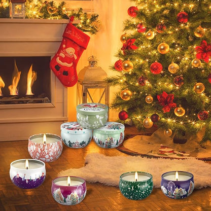 24Pack Christmas Scented Candles Gift- Aromatherapy Candle-2.5oz Soy Wax-Long Lasting Burn time, Christmas Thanksgiving Gifts for Women，Home Decor