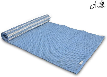 Craftyansari Handwoven Cotton Yoga Mat, Natural, 72 x 24 Inches, Fair Trade, Soft Absorbent Surface for Exercise, Workout, Meditation