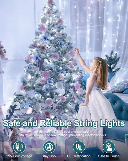 Fairy Lights for Bedroom Total 250 FT 760 LED, Extra Long Outdoor String Lights Waterproof, Timer & Memory, 8 Modes Dimmable Plug in Fairy for Outside Tree Wedding Patry Cool White