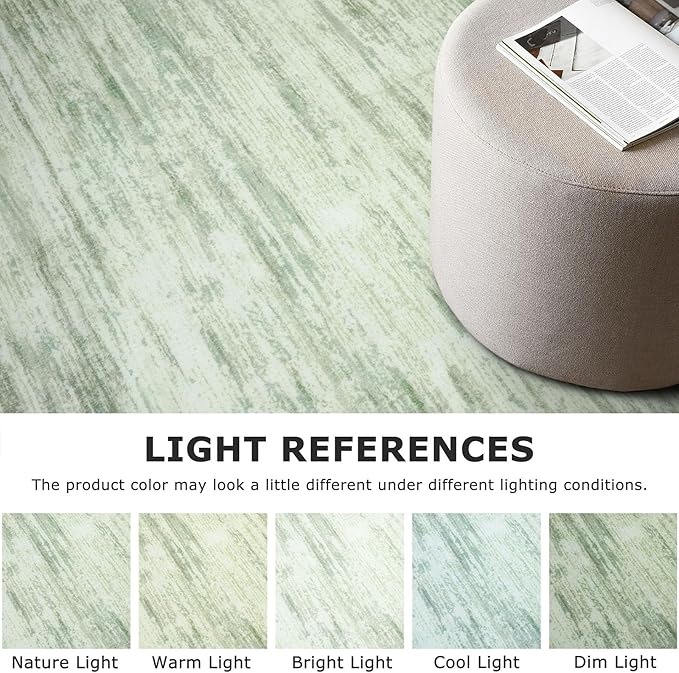 2x8 Modern Abstract Runner Rug for Hallways, Light Sage Green and Ivory Super Soft Hallway Decor Kitchen Rugs with Non-Slip, Non-Shedding Washable Rug for Entryway Bedroom Indoor